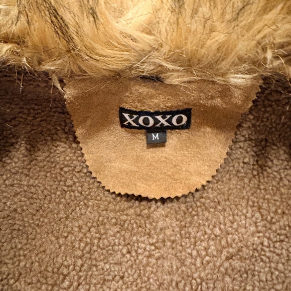 XOXO Genuine Leather Swede Faux Fur Coat Women's M - Picture 10 of 14